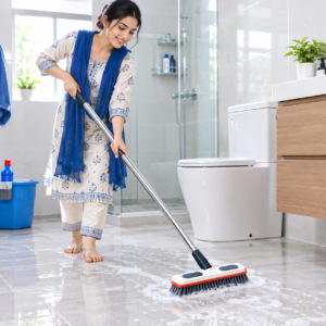 Long Handle Bathroom Tile Cleaning Brush with Durable Bristles