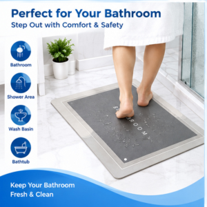 Anti-Slip Bathroom Floor Mat for Shower Area, Wash Basin & Bathtub | Water-Resistant Safety Mat